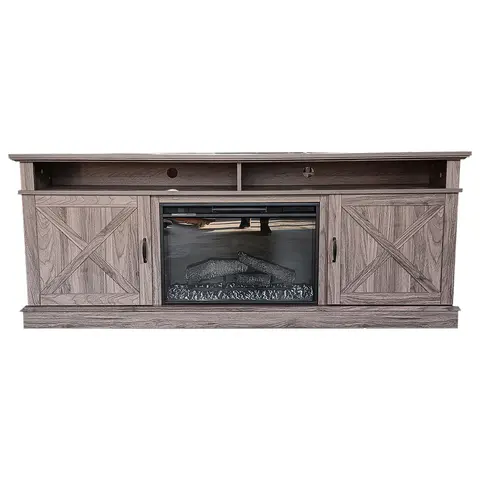 Fully Assembled 72" Melamine Veneer Fireplace - view 3