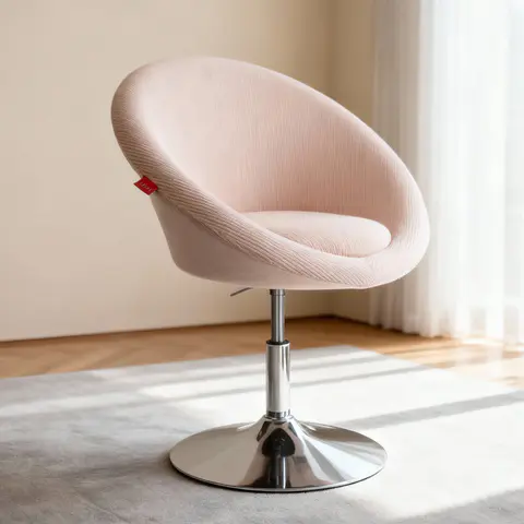 Bella Swivel Corduroy Vanity Chair, view 3 de 5