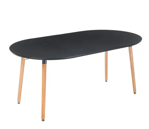 Black 71" Oval Extendable Dining Table - view 4