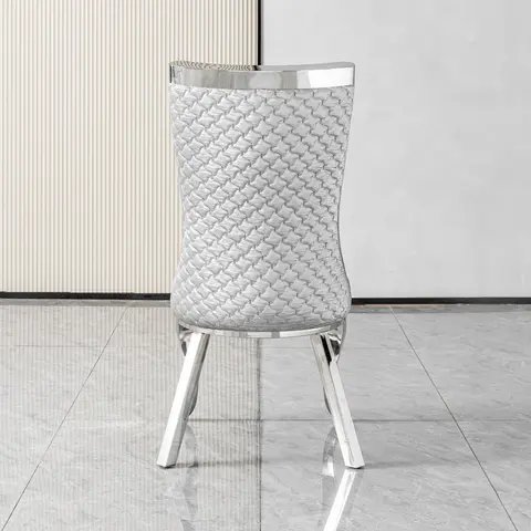 201 Stainless Steel Dining Chair-Modern High - view 3