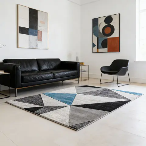 Alfombra moderna tejida en tonos neutros - vista 2