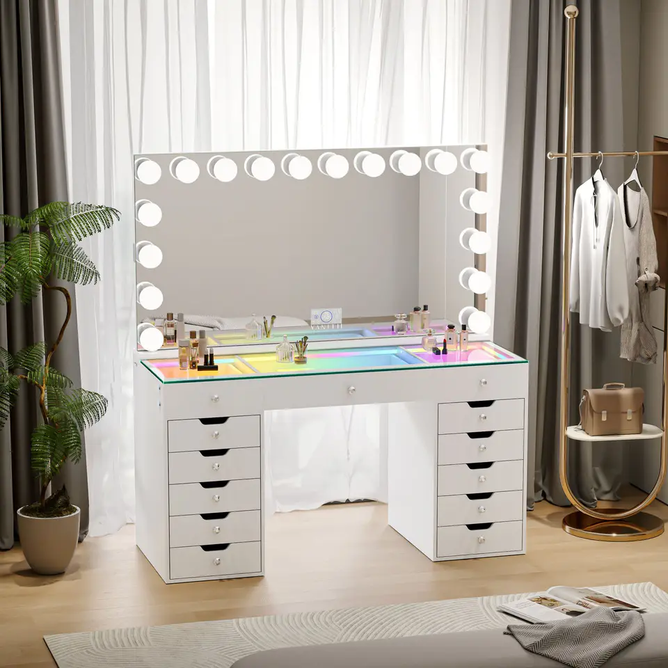 VANITII Eva Vanity Set with 18 Bulbs Hollywood Vanity Mirror