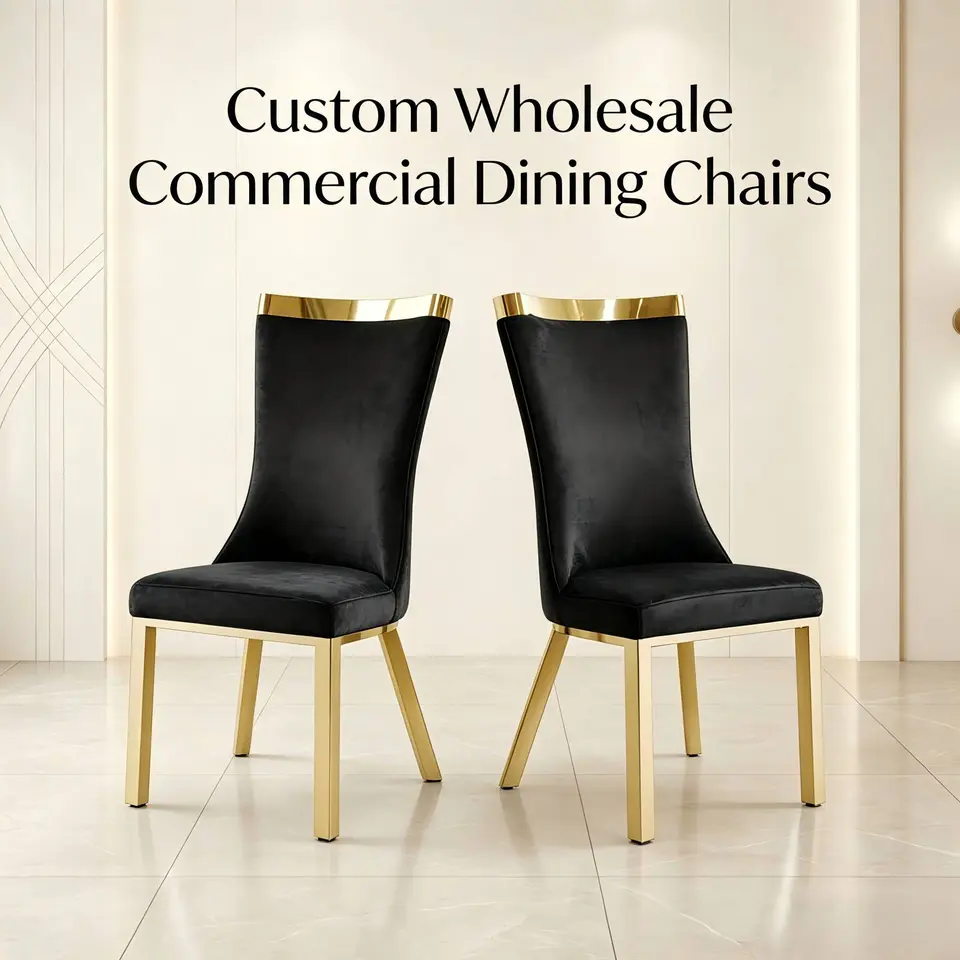 201 Gold Stainless Steel Modern High Back Dining Chair