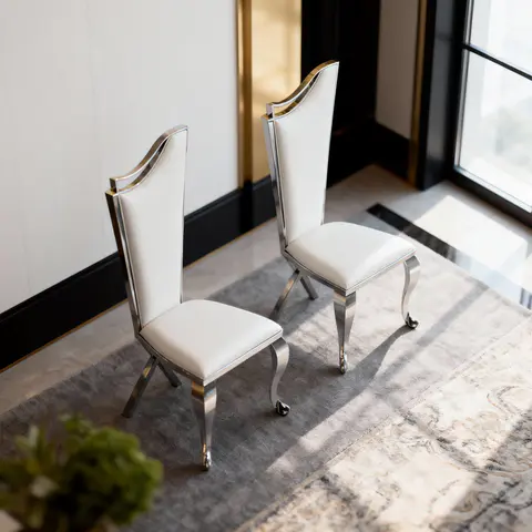 Stainless Steel Dining Chair with PU Material - view 2