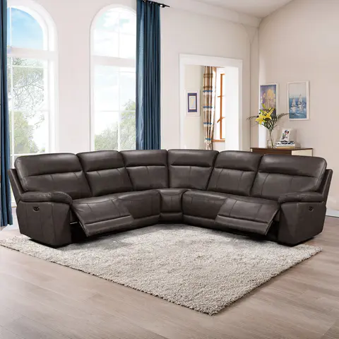 Power Recliner Geunine Leather Sectional MC2490, view 2 de 5