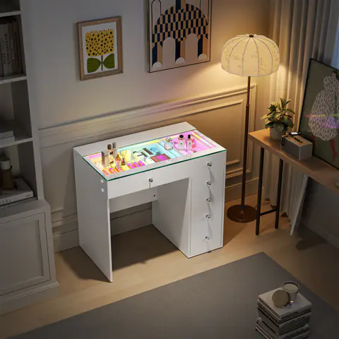 VANITII Mini Diana Vanity Desk, 6 Drawers, view 5 de 5