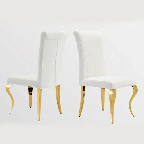 White Fabric Dining Chair - view 3
