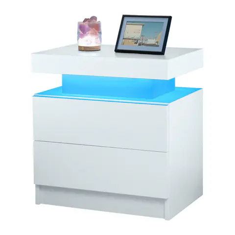 Buró moderno con luz LED y 2 cajones - vista 1