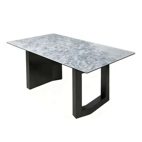 Rock plate dining table (Blue crystal), view 2 de 5