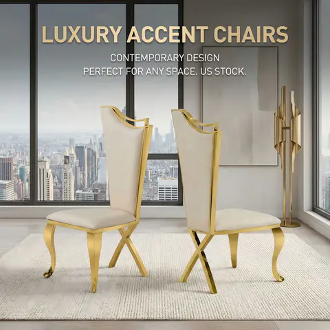 Elegant Wingback Dining Chair-201 stainless - Dining Chairs & Stools