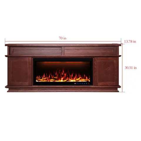 Fully Assembled 70" Dark Mahogany Ash Veneer - view 3