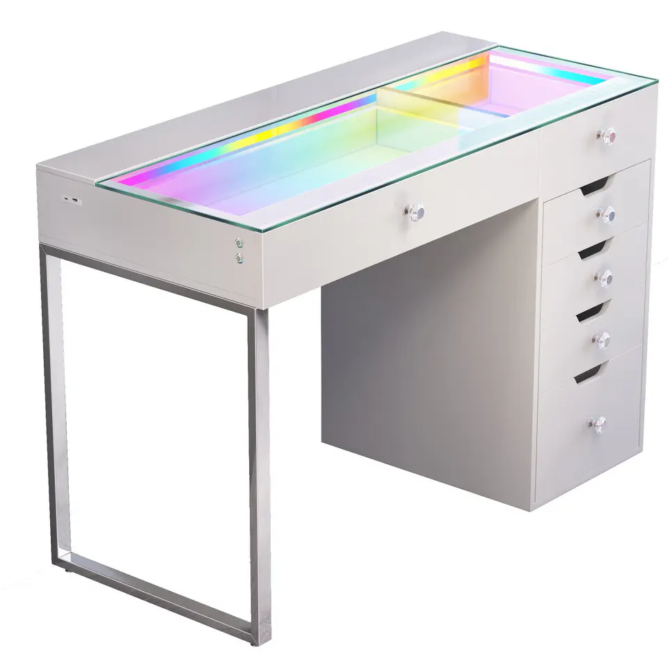 VANITII Diana RGB Vanity Desk (Ref. 534) – Sun City Furniture El Paso