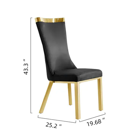 201 Gold Stainless Steel Modern High Back - view 4