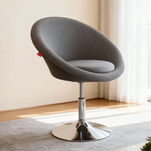 Bella Swivel Corduroy Vanity Chair, view 4 de 5