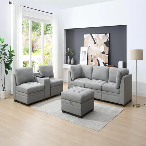 Tisdale Modular Sectional 7-piece Dark Grey - view 2