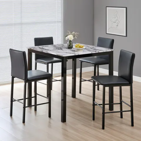5 Piece Counter Height Metal Dining Set - view 2