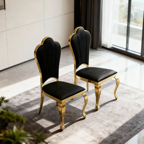 Mirror Gold Finish Dining Chair - Dining Chairs & Stools