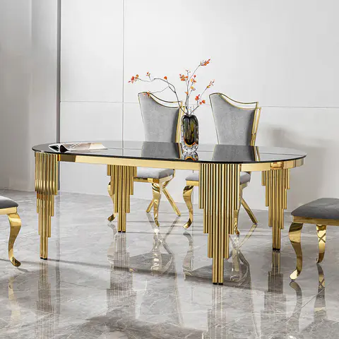 12mm Tempered Black Glass Dining Table - view 1