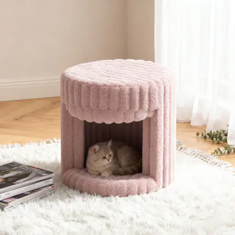 VANITII Super Soft Rabbit Hair Cat Bed, view 4 de 5