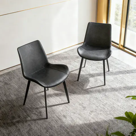 PU Leather Dining Chair with Metal Legs - view 2