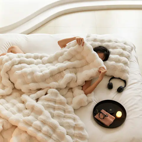 Teddy Fleece Sofa Blanket - view 5