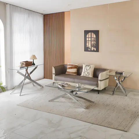 Mesa de centro de vidrio templado de 51 pulgadas - Mesas de Centro y Laterales