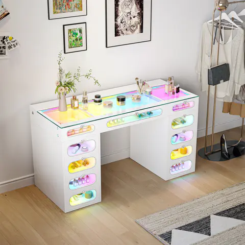 VANITII Priscilla Vanity Desk-11 Glass Fronted - view 4