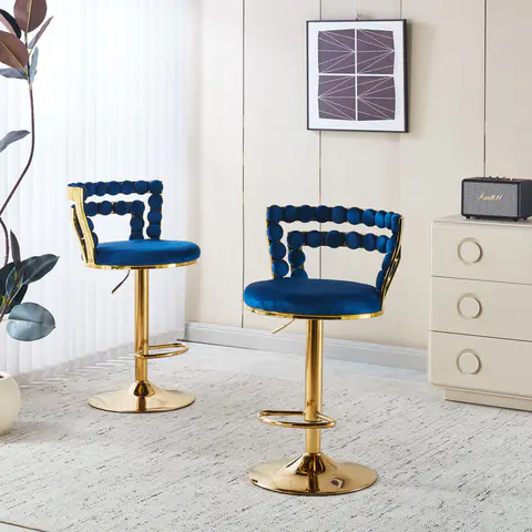Modern Bar chair - Golden Iron Legs & Soft - view 1