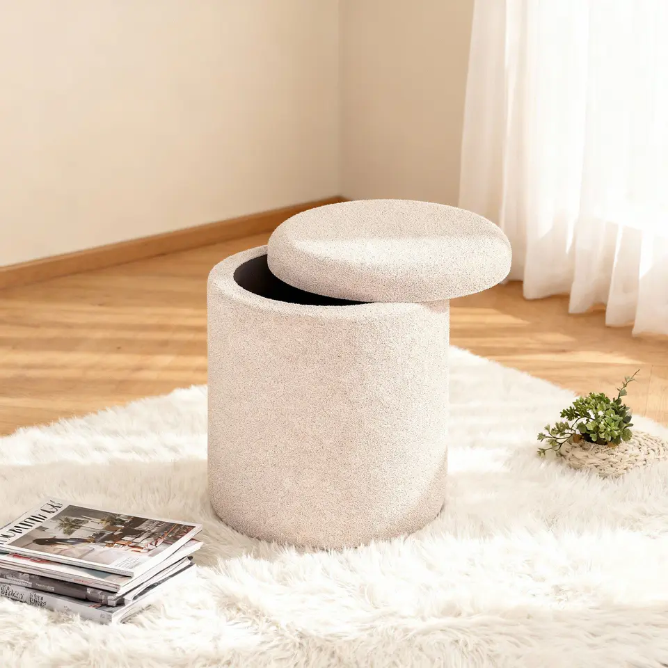 VANITII Lambswool Storage Stool – Sun City Furniture El Paso