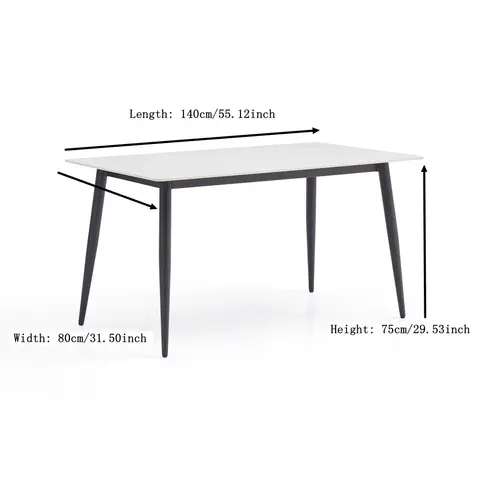 Black Stainless Steel Base Dining table · 373 - view 5