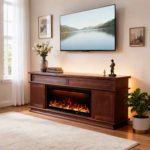 Fully Assembled 70" Dark Mahogany Ash Veneer - view 2