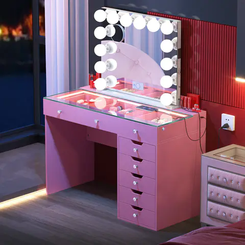 VANITII Diana Vanity Desk - 8 Storage Drawers - view 5