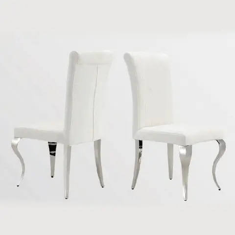 White Fabric Dining Chair - view 4