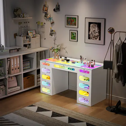 VANITII Priscilla Vanity Desk-11 Glass Fronted - view 5