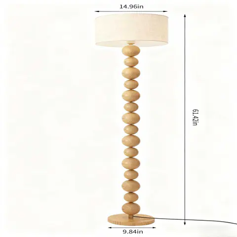 Wooden Ball String Floor Lamp - view 5