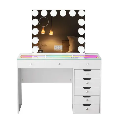 VANITII Diana Vanity Desk Set- 8 Storage Drawers - view 4