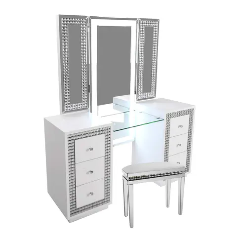 VANITII Rectangular Mirrored Dresser - Vanity Sets
