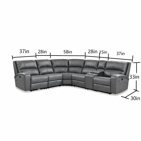 Sofá seccional reclinable - vista 3