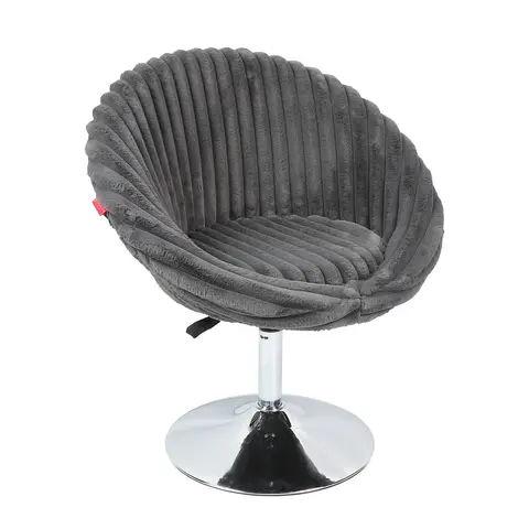 Bella Swivel Rabbit Fur Vanity Chair - view 2