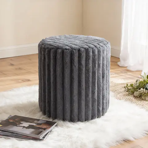 Silla de tocador de piel de conejo - vista 4