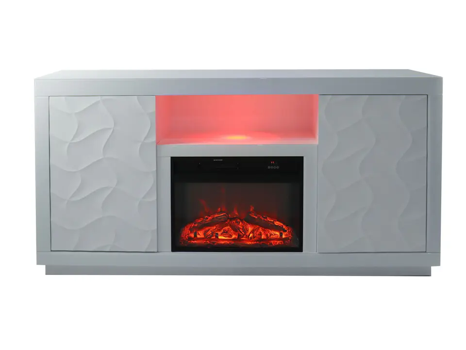 Fully Assembled 71" Timeless White Electric Fireplace