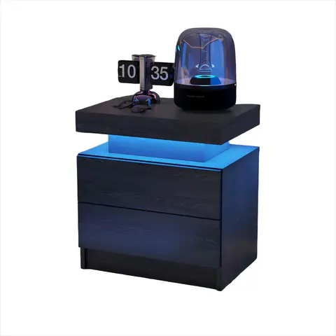 Buró moderno con luz LED y 2 cajones - vista 4