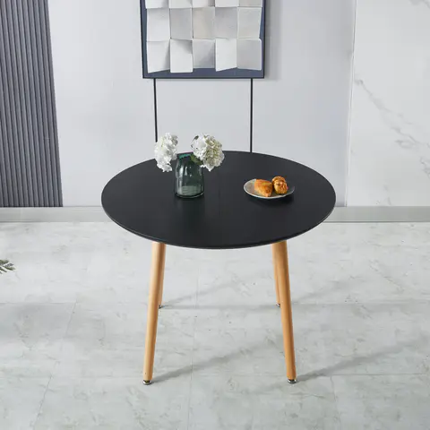 Black 71" Oval Extendable Dining Table - view 3