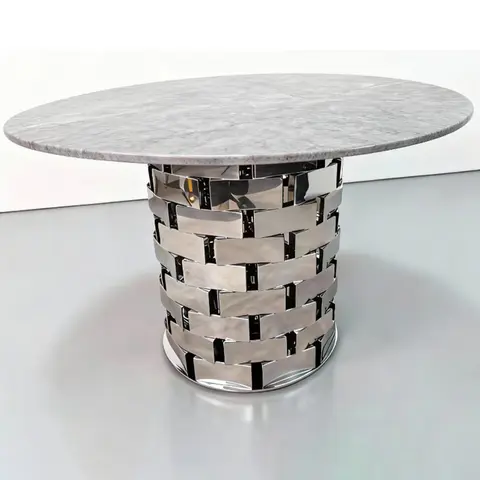 White color Round marble table - view 2