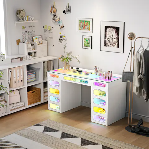 VANITII Priscilla Vanity Desk-11 Glass Fronted - view 3