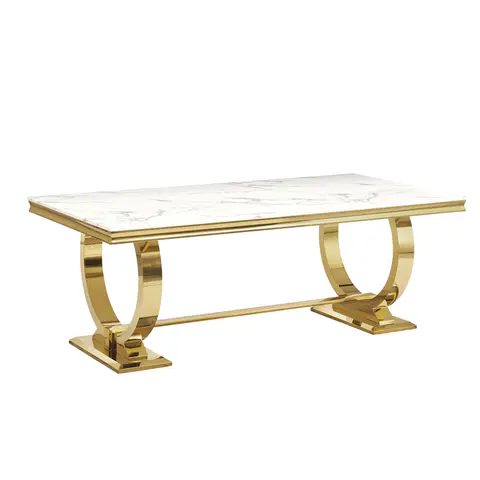 Modern Dining Table with 20mm Marble Top - view 3