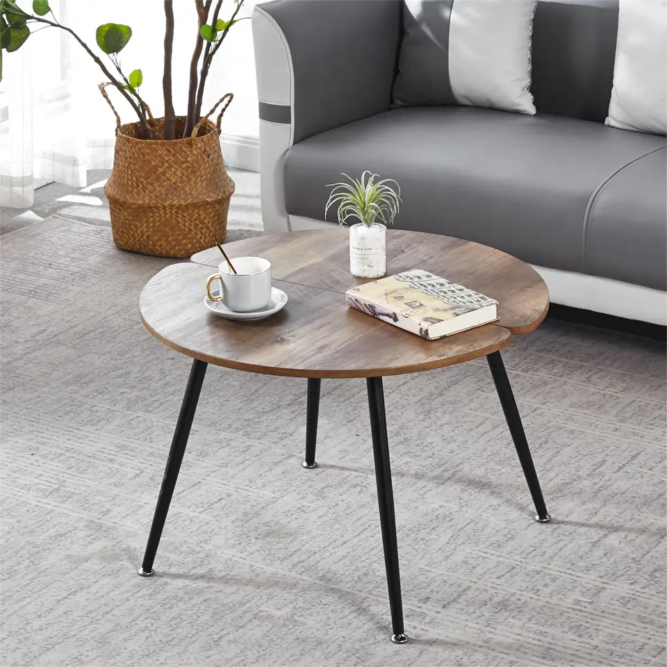 Mesa de centro redonda con cubierta de MDF