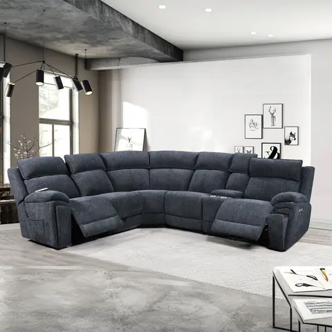 Power Recliner Sectional Fabric Sofa MC3020, view 2 de 5