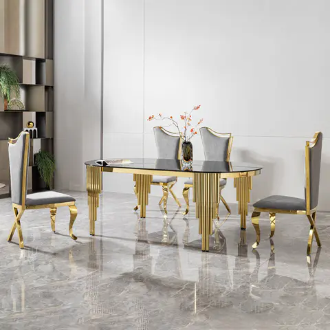 12mm Tempered Black Glass Dining Table - view 2
