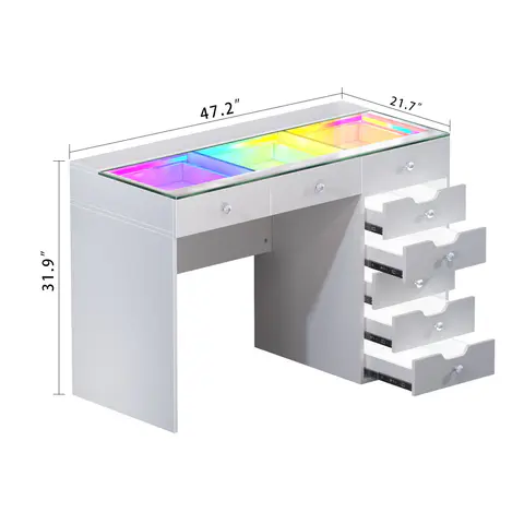 VANITII Diana RGB Vanity Desk · 532 - view 3